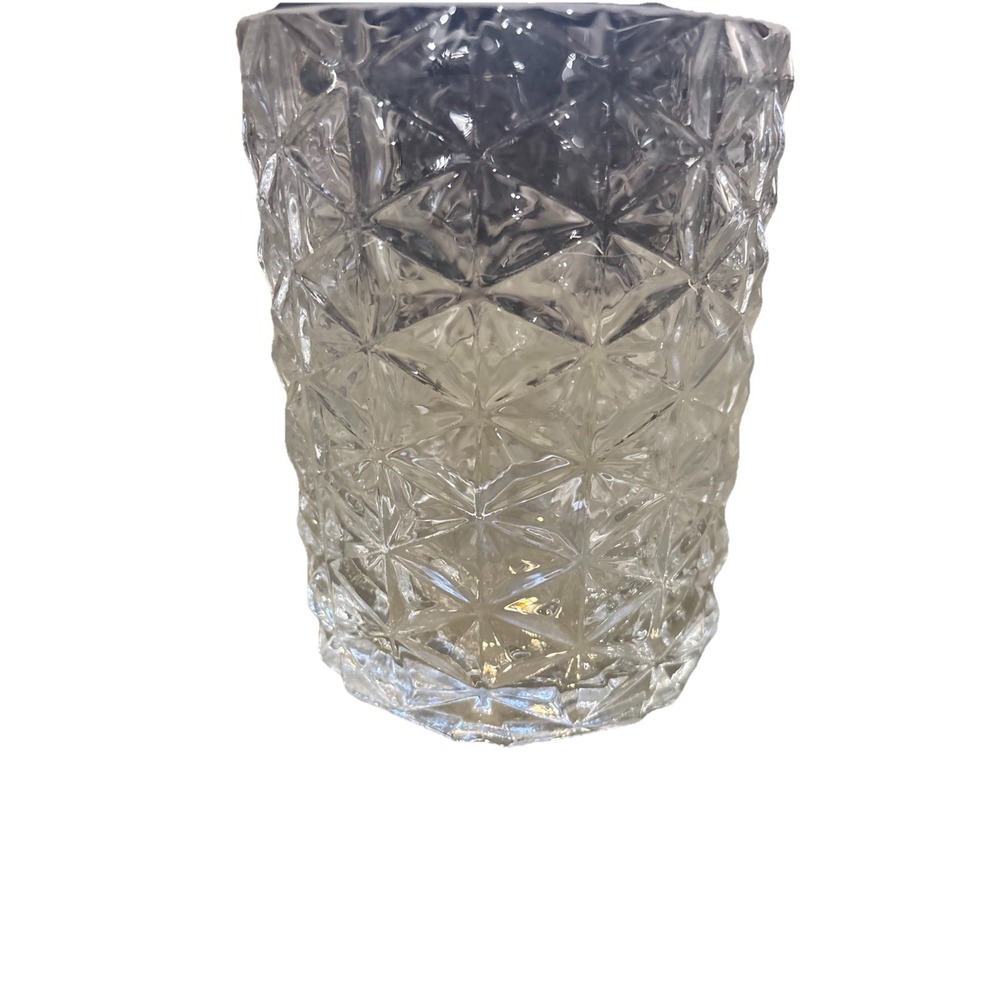 Stunningly unique Prism Clear Glass Vase 4.5"x 6"
